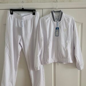 White Track Jacket and Pants Set